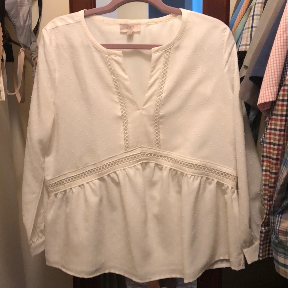 Loft Eyelet Blouse Ivory